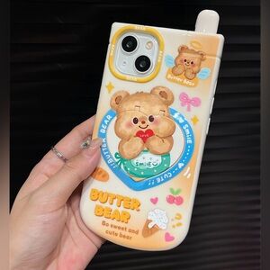 BUTTER BEAR Cute Bear iPhone Case in Cream & Yellow
